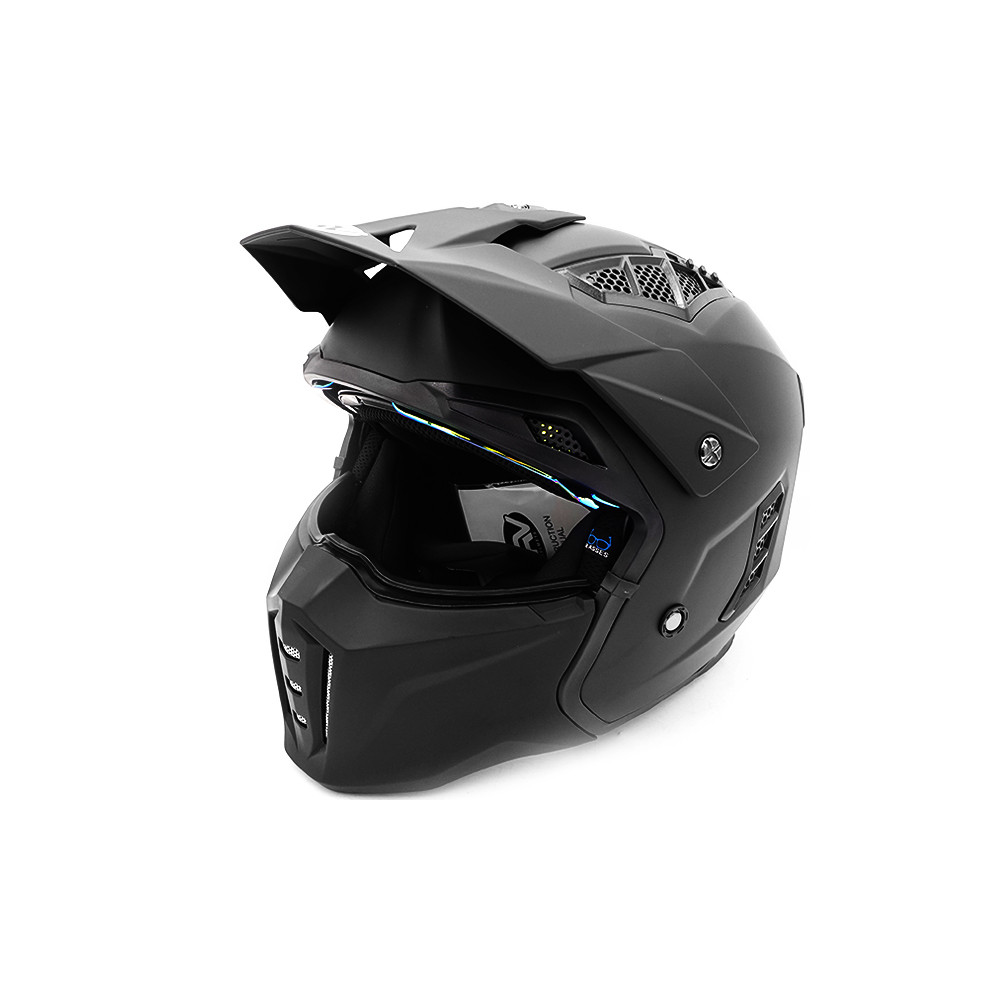 Matte black FRV street helmet (size S to XL)