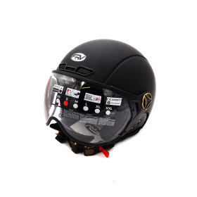 Mattschwarzer JET FRV-Helm (Größe S bis XL)