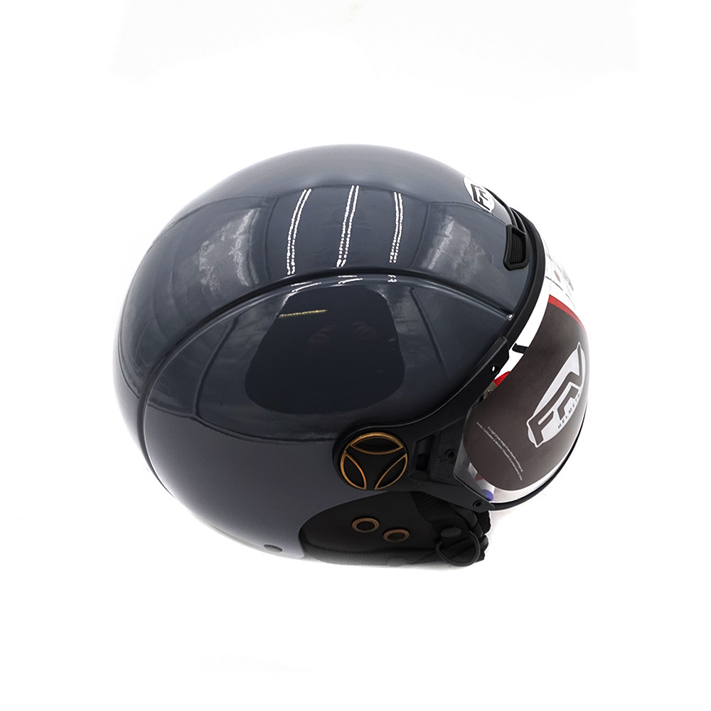 JET FRV gloss grey helmet (size S to XL)