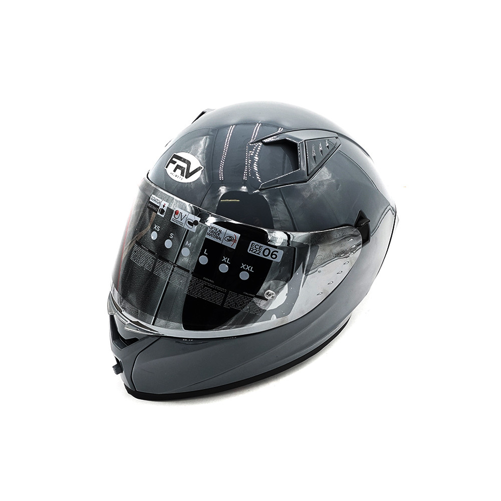 Gray FRV full face helmet (size S to XL)