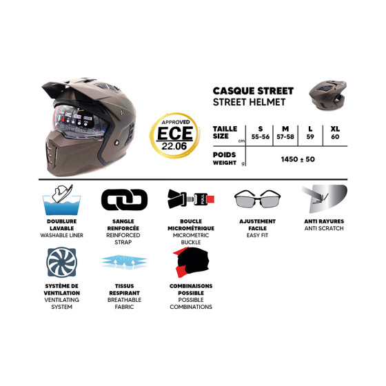 Casque street FRV bronze mat (taille S à XL) pour trotinette électrique - Wattiz