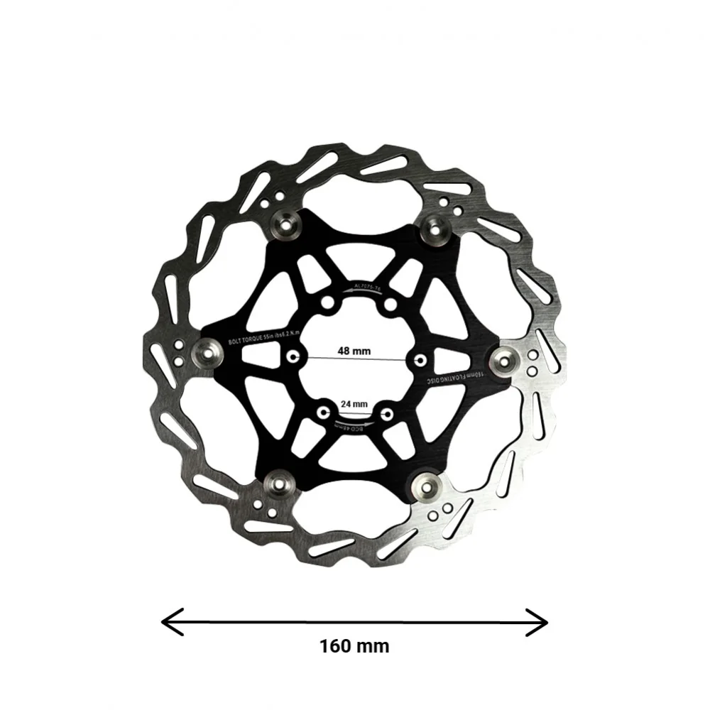 Floating brake disc 160mm 48mm centre distance (2 colours)