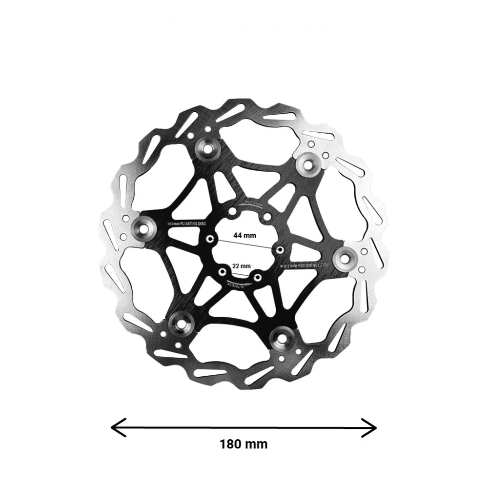 Disco de freno flotante 180mm 44mm distancia entre ejes (2 colores)