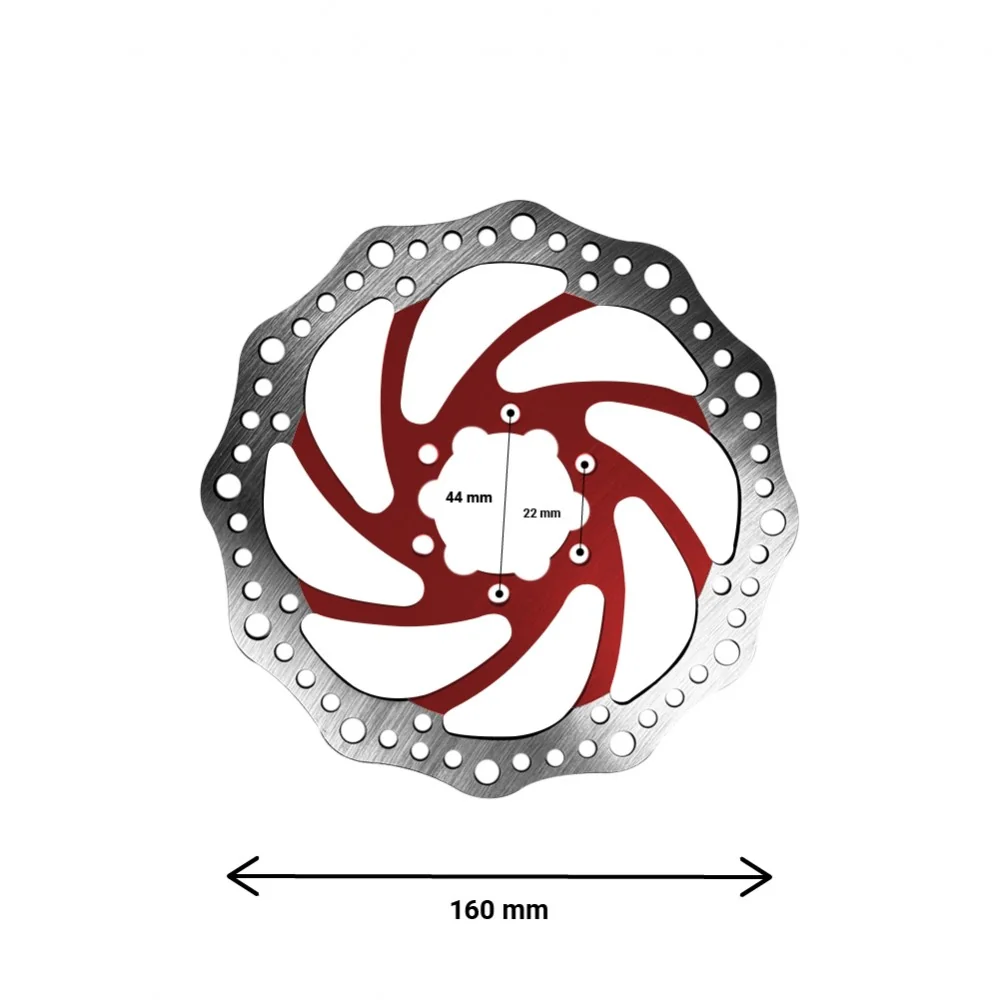 R6 brake disc, 160mm, 44m spacing (3 colours)