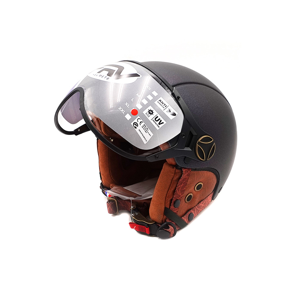 Casque JET  vert mat caméléon (taille XS à XXL) (M)