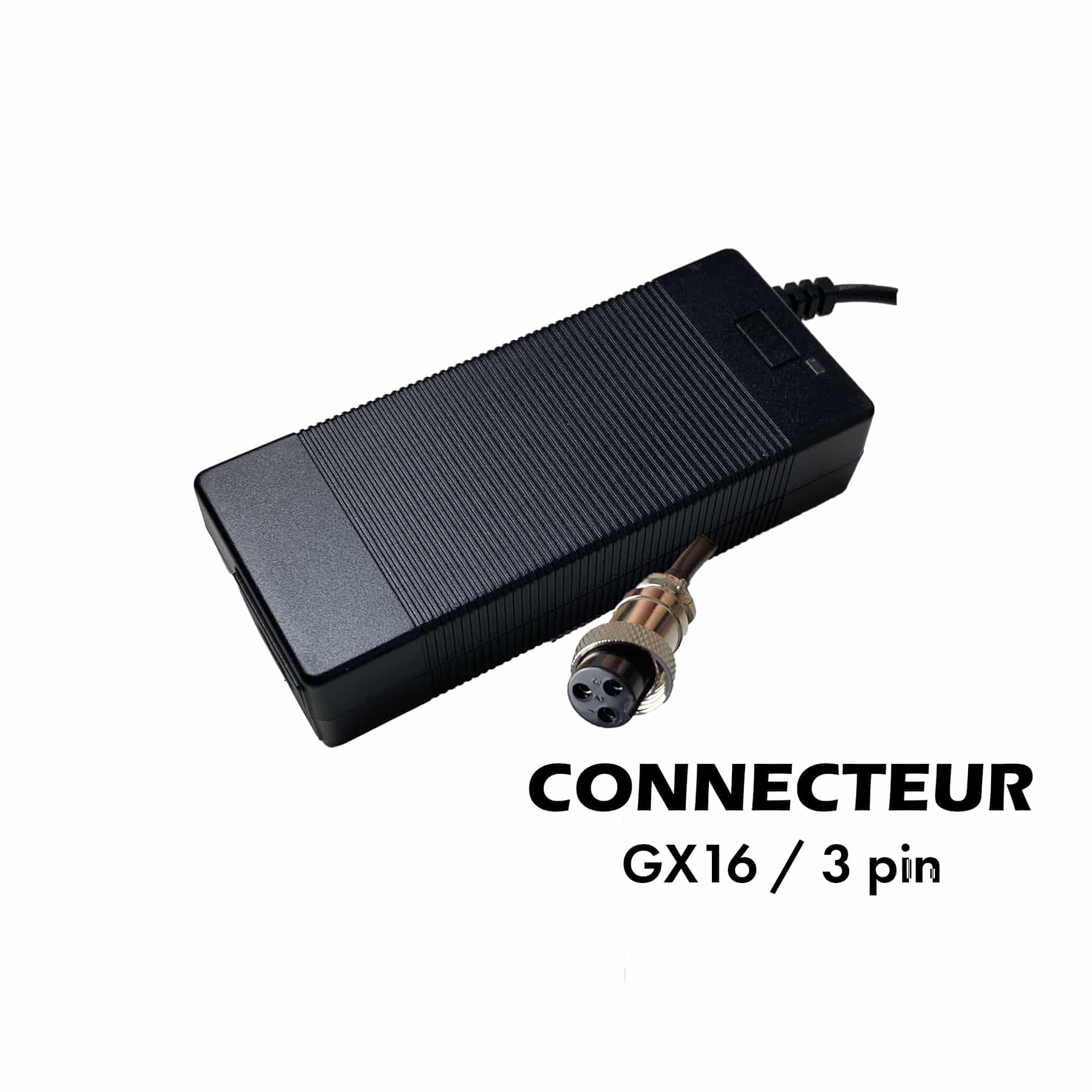 Chargeur 60V ➡️ 67.2V / 2A (connecteur GX16-3p)